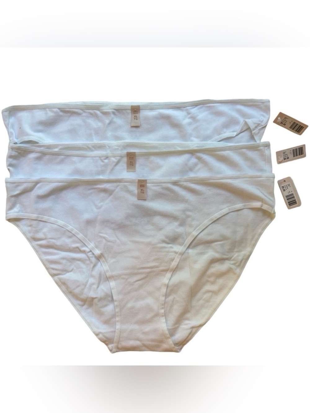 XL Reitmans NWT ladies panties underwear white 90% cotton 10% elastane set of 3